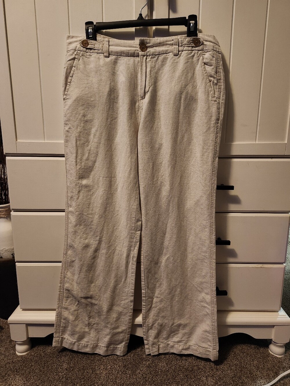 Banana Republic Linen/cotton Low Mid Rise  Casual Straight-Leg Pants Sz 8